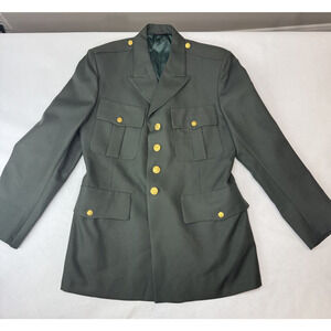 Vintage 1960s Vietnam Era Military Uniform Blazer Jacket Green Size 42R Army